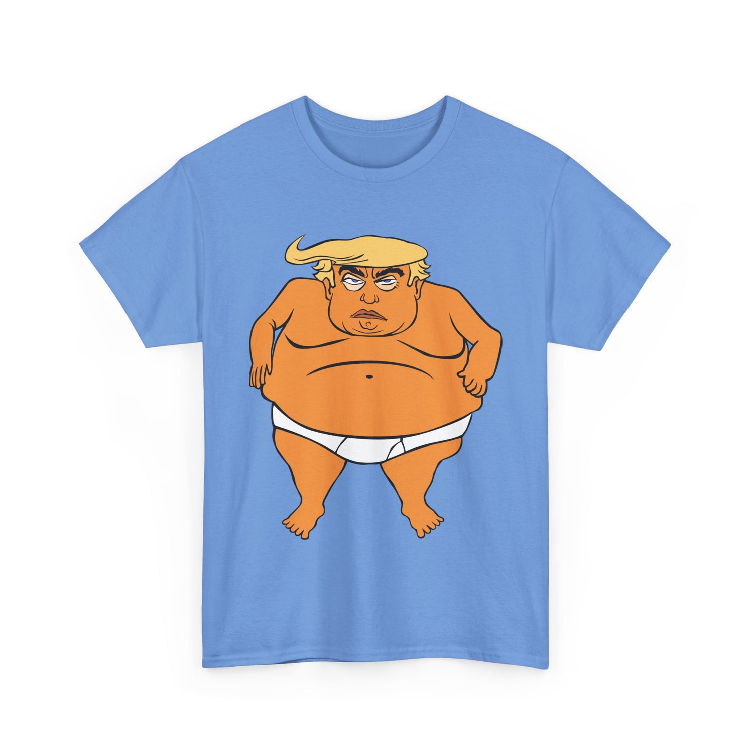 Unisex Heavy Cotton Tee, Harris Walz, Trump, T-shirt, Trump in His Orange Glory