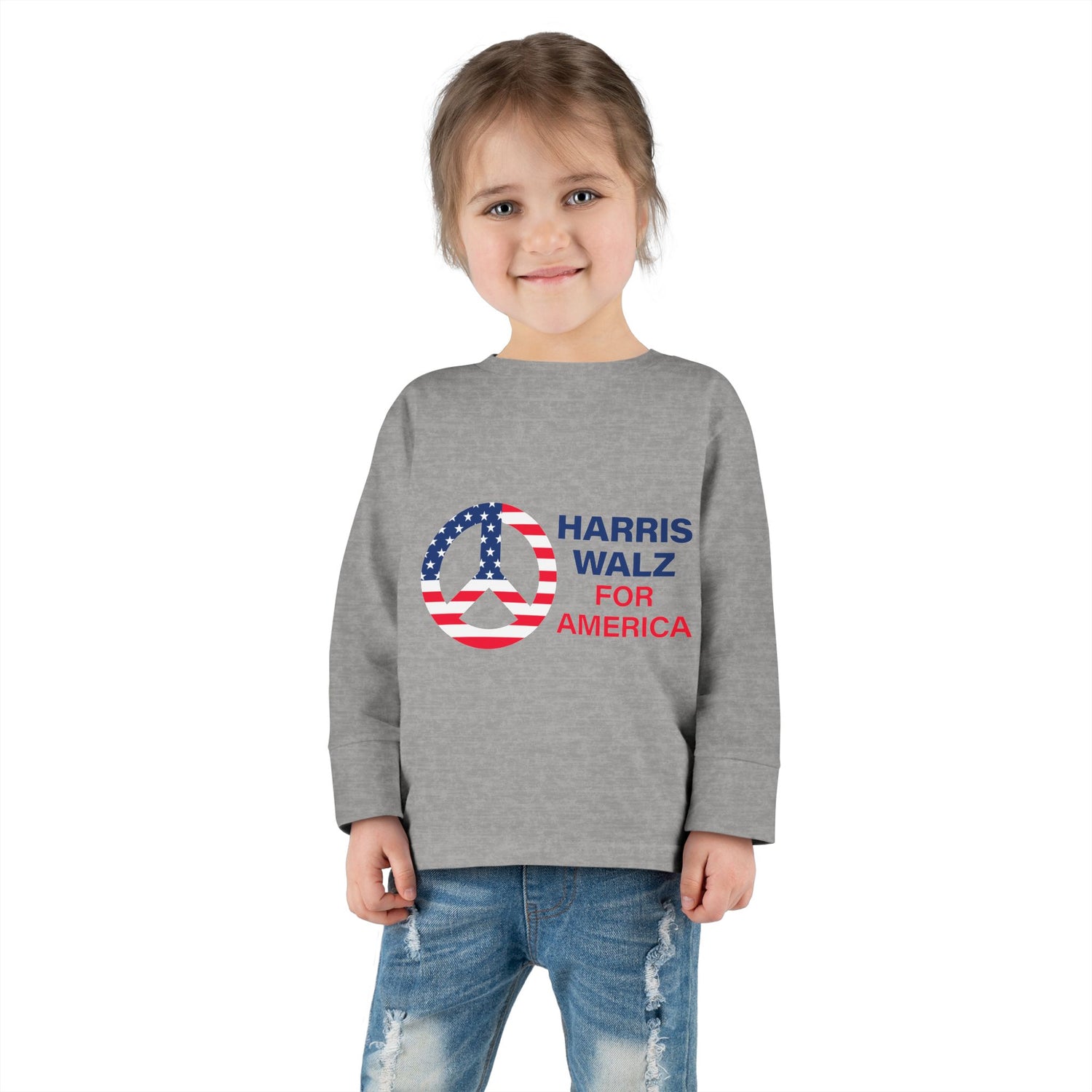 Toddler Long Sleeve Tee - LOGO Peace Sign Harris Walz