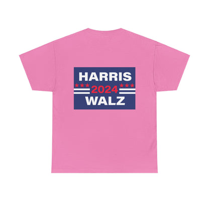 Unisex Heavy Cotton Tee, Harris Walz, President Evil, Trump