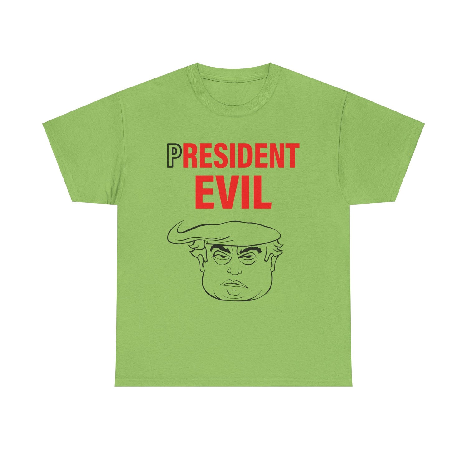 Unisex Heavy Cotton Tee, Harris Walz, Trump, T-shirt, President Evil