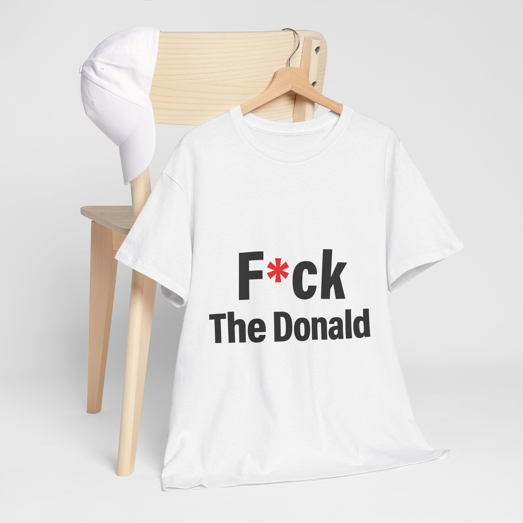 Unisex Heavy Cotton Tee, Harris Walz, Trump, T-shirt, F*ck The Donald