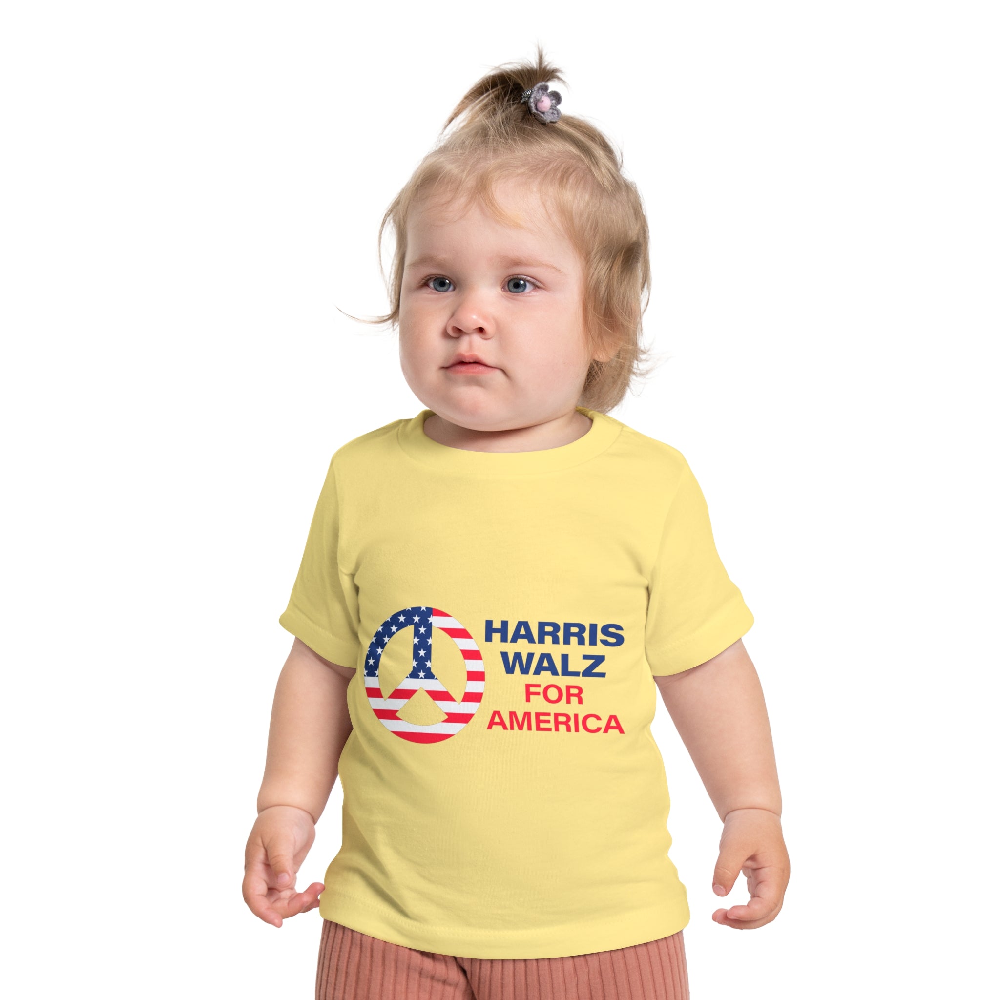 Baby Short Sleeve T-Shirt LOGO - Peace Sign Harris Walz