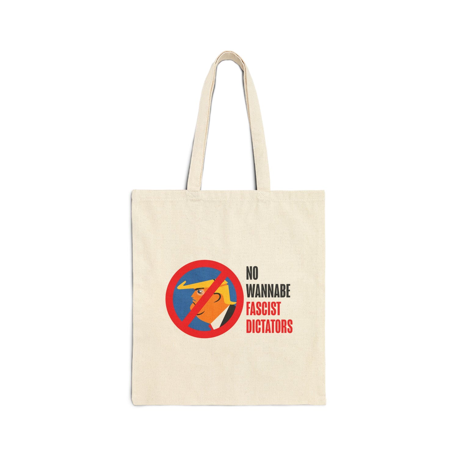 Cotton Canvas Tote Bag - NO Dictators Trump