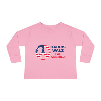 Toddler Long Sleeve Tee - LOGO Peace Sign Harris Walz