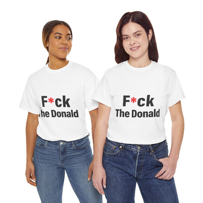 Unisex Heavy Cotton Tee, Harris Walz, Trump, T-shirt, F*ck The Donald