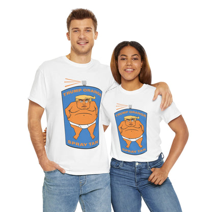 Unisex Heavy Cotton Tee, Harris Walz, Trump, T-shirt, Trump Orange Spray Tan