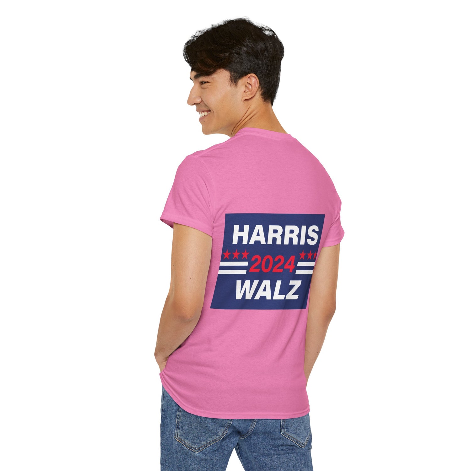 Unisex Heavy Cotton Tee, Harris Walz, Trump, T-shirt, Most Likely to Bring War to American Soil