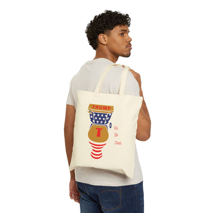 Cotton Canvas Tote Bag - Trump in the Toilet