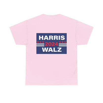 Unisex Heavy Cotton Tee, Harris Walz, Trump, T-shirt, Trump and Melania spray tan