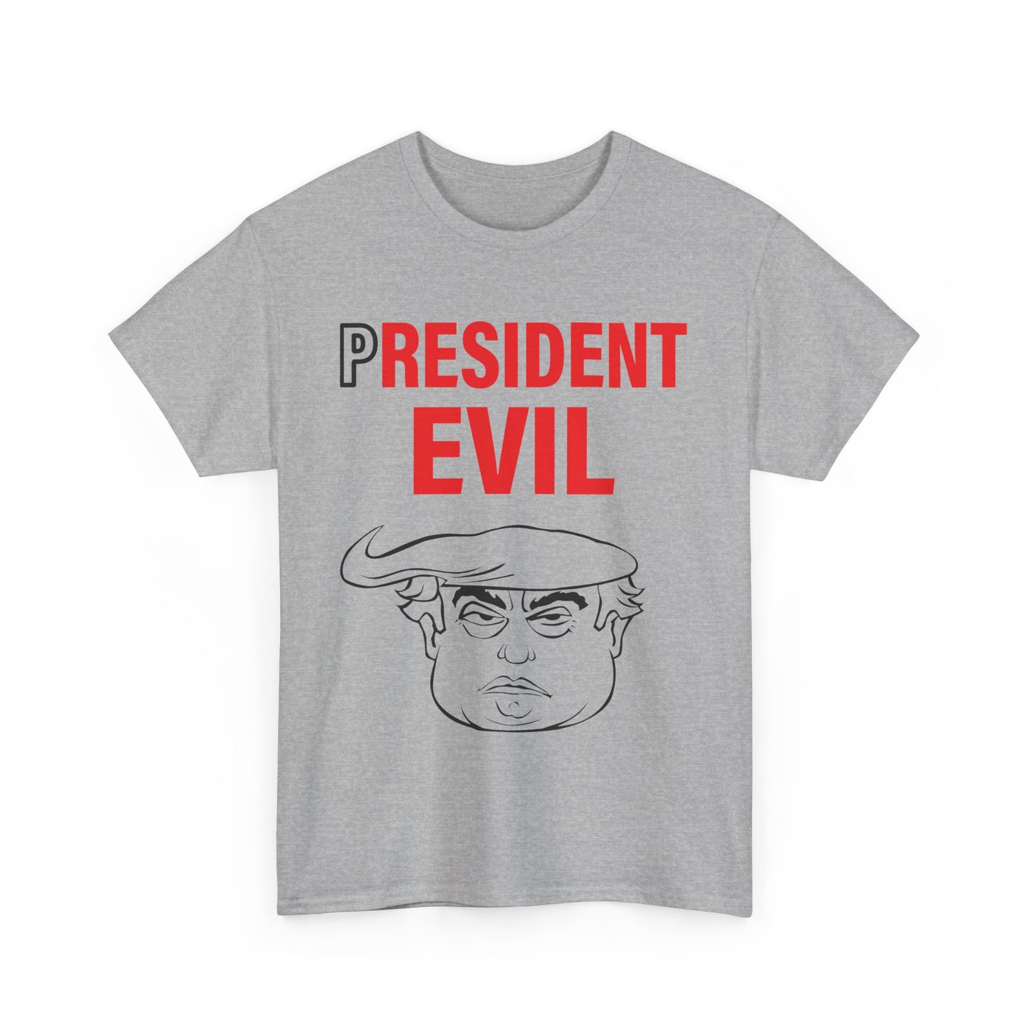 Unisex Heavy Cotton Tee, Harris Walz, President Evil, Trump