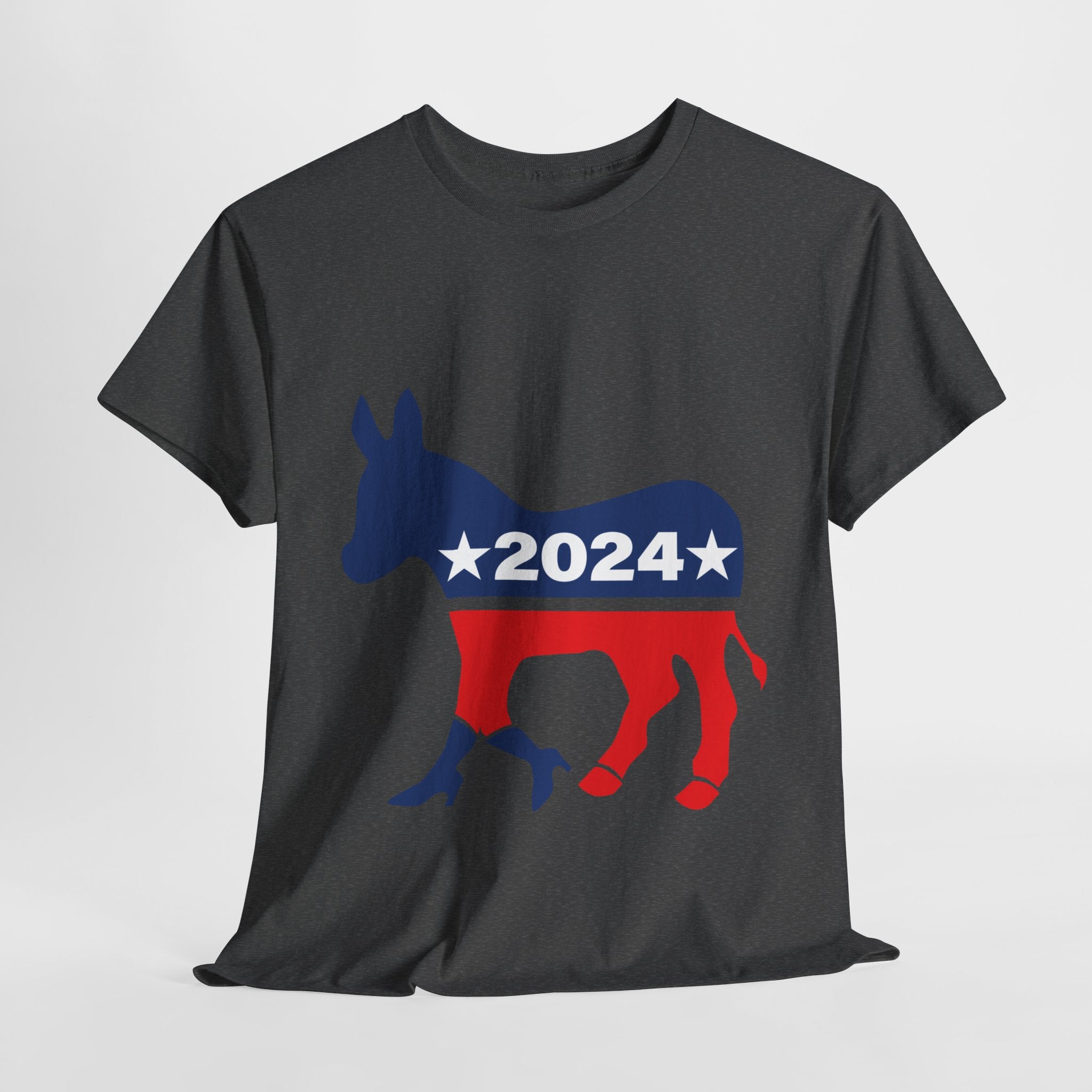 Unisex Heavy Cotton Tee, Harris Walz, Trump, T-shirt, 2 Campaign LOGOS