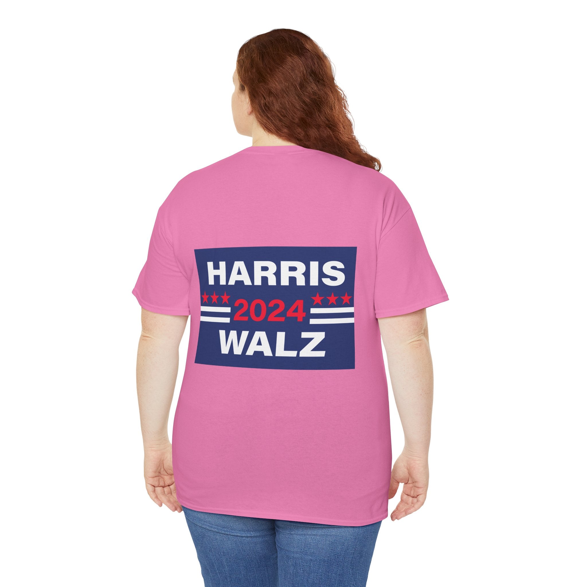 Unisex Heavy Cotton Tee, Harris Walz, Trump, T-shirt, Trump in His Orange Glory