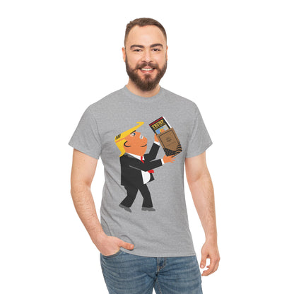 Unisex Heavy Cotton Tee, Harris Walz, Trump, T-shirt, Trump Bible