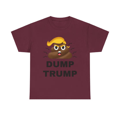 Unisex Heavy Cotton Tee, Harris Walz, Trump, T-shirt, Dump Trump emoji