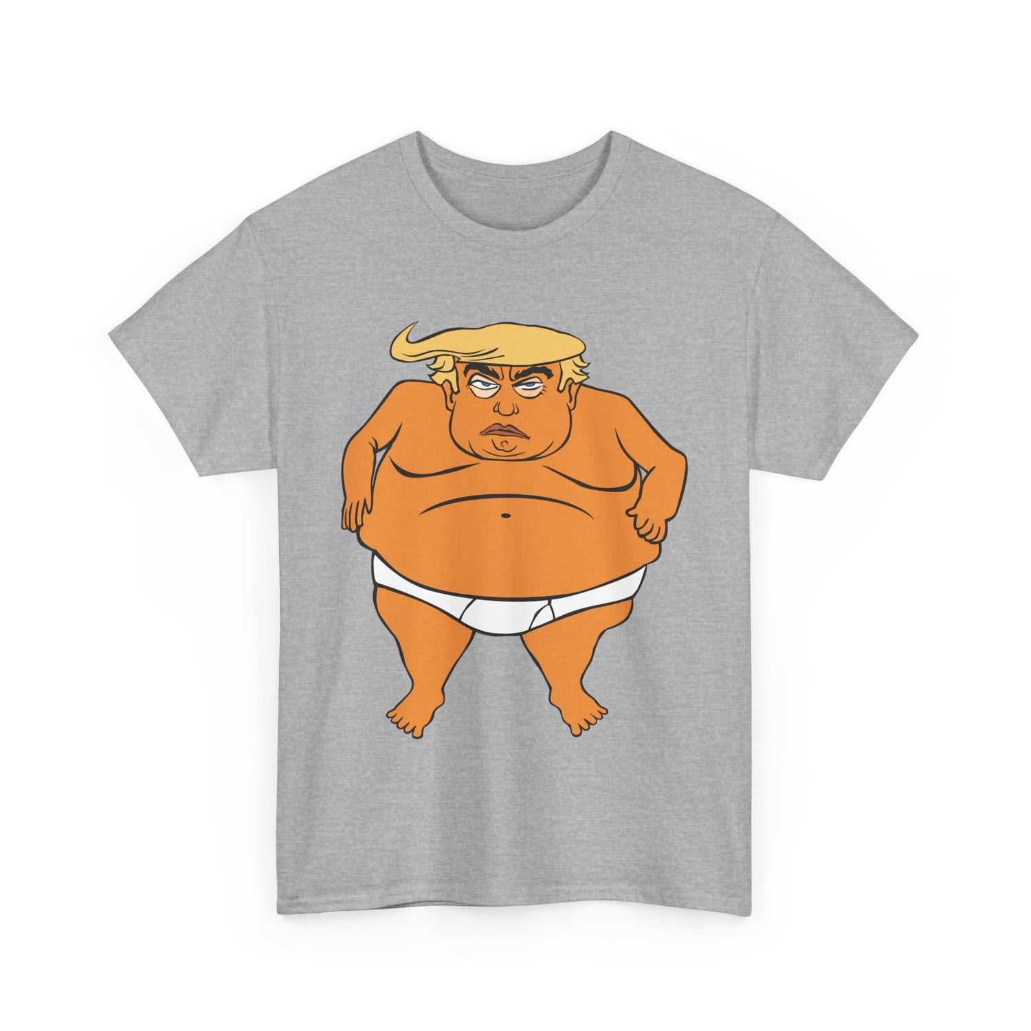 Unisex Heavy Cotton Tee, Harris Walz, Trump, T-shirt, Trump in His Orange Glory