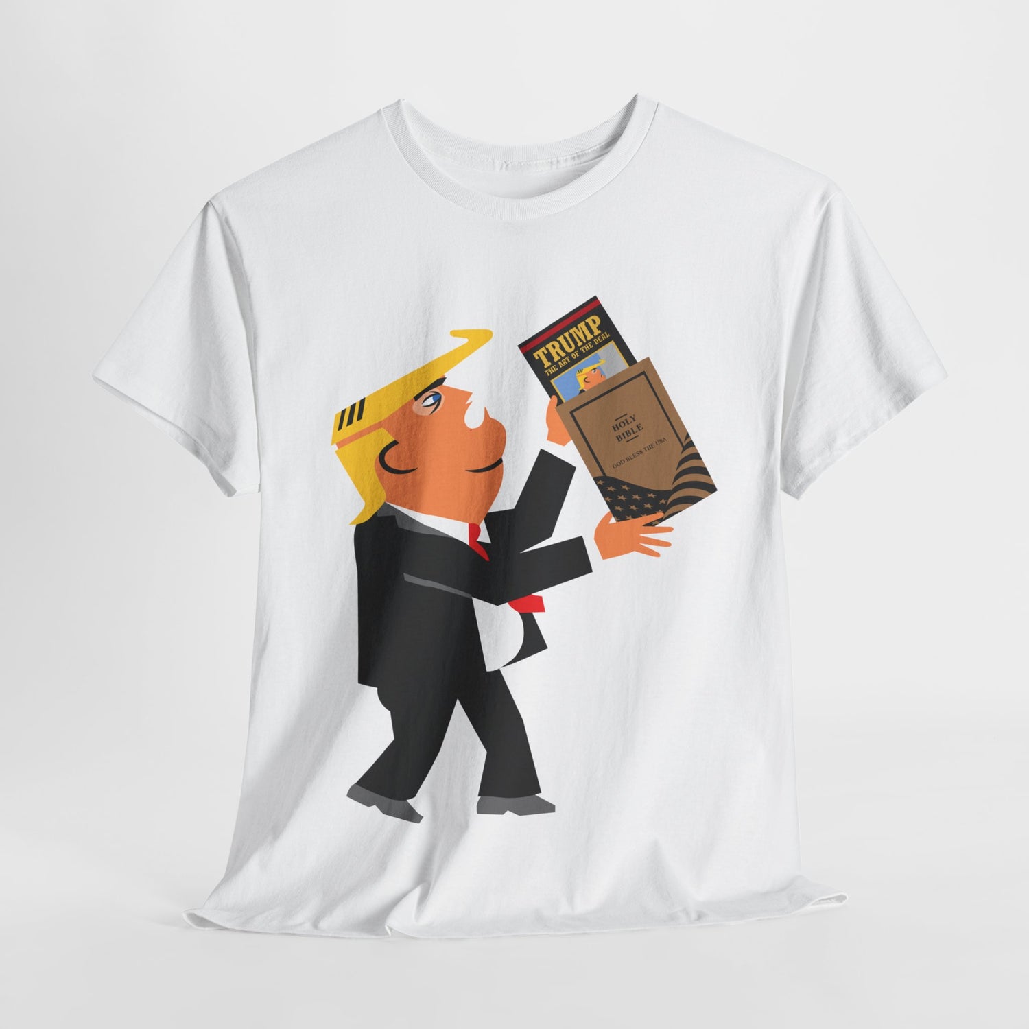 Unisex Heavy Cotton Tee, Harris Walz, Trump, T-shirt, Trump Bible