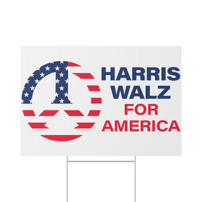 Lawn Sign with HARRIS WALZ LOGO