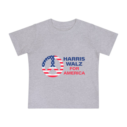 Baby Short Sleeve T-Shirt LOGO - Peace Sign Harris Walz