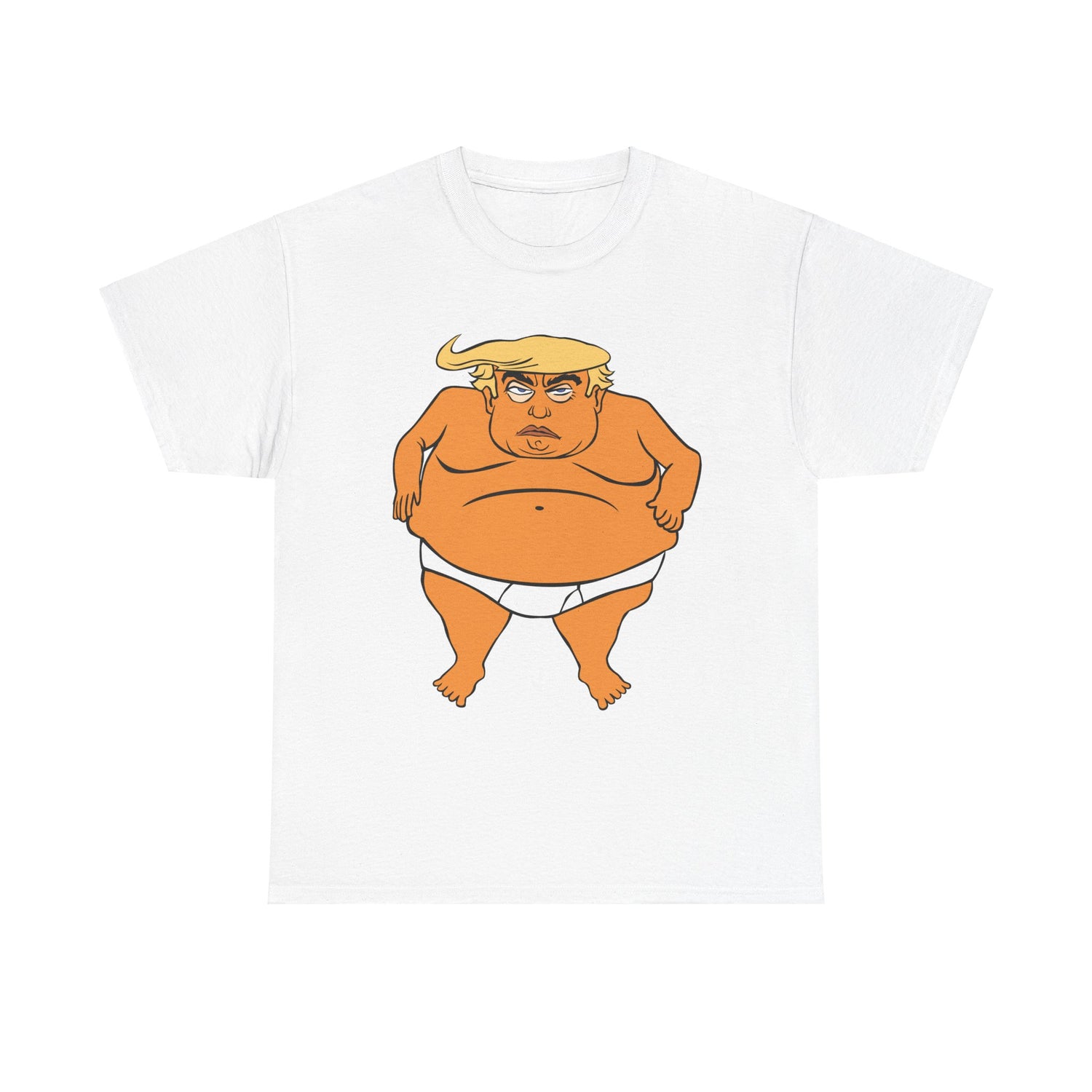 Unisex Heavy Cotton Tee, Harris Walz, Trump, T-shirt, Trump in His Orange Glory