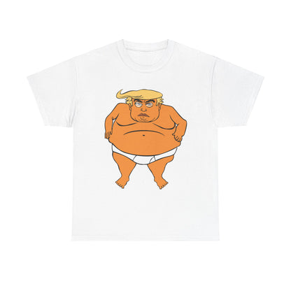 Unisex Heavy Cotton Tee, Harris Walz, Trump, T-shirt, Trump in His Orange Glory