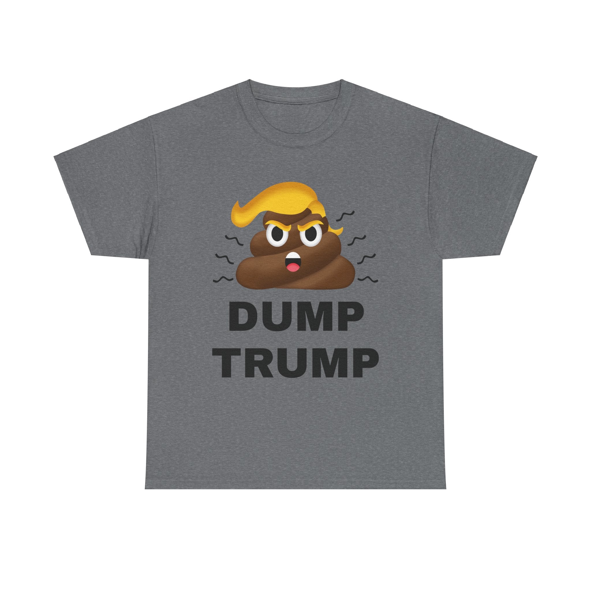 Unisex Heavy Cotton Tee, Harris Walz, Trump, T-shirt, Dump Trump emoji