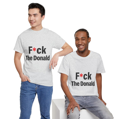 Unisex Heavy Cotton Tee, Harris Walz, Trump, T-shirt, F*ck The Donald