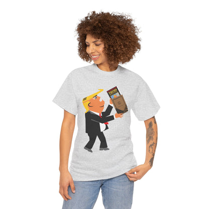 Unisex Heavy Cotton Tee, Harris Walz, Trump, T-shirt, Trump Bible