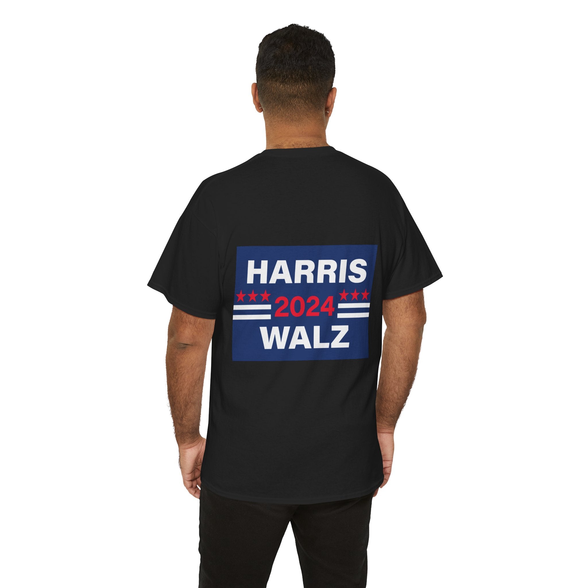 Unisex Heavy Cotton Tee, Harris Walz, Trump, T-shirt, Trump in His Orange Glory