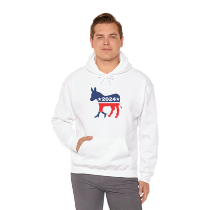 Unisex Heavy Blend™ Hooded Sweatshirt, Harris Walz, Donkey, Peace Sign