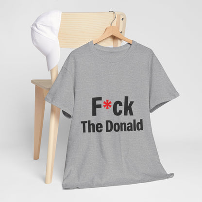 Unisex Heavy Cotton Tee, Harris Walz, Trump, T-shirt, F*ck The Donald