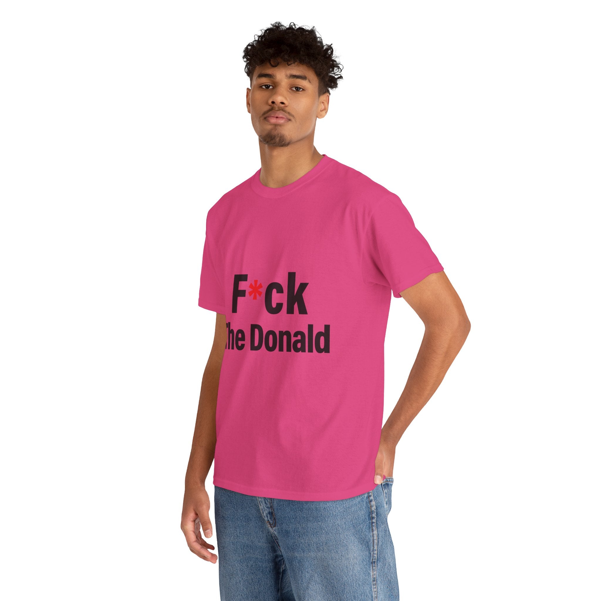 Unisex Heavy Cotton Tee, Harris Walz, Trump, T-shirt, F*ck The Donald