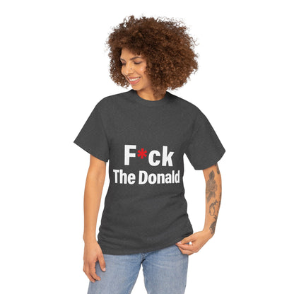 Unisex Heavy Cotton Tee, Harris Walz, Trump, T-shirt, F*ck The Donald