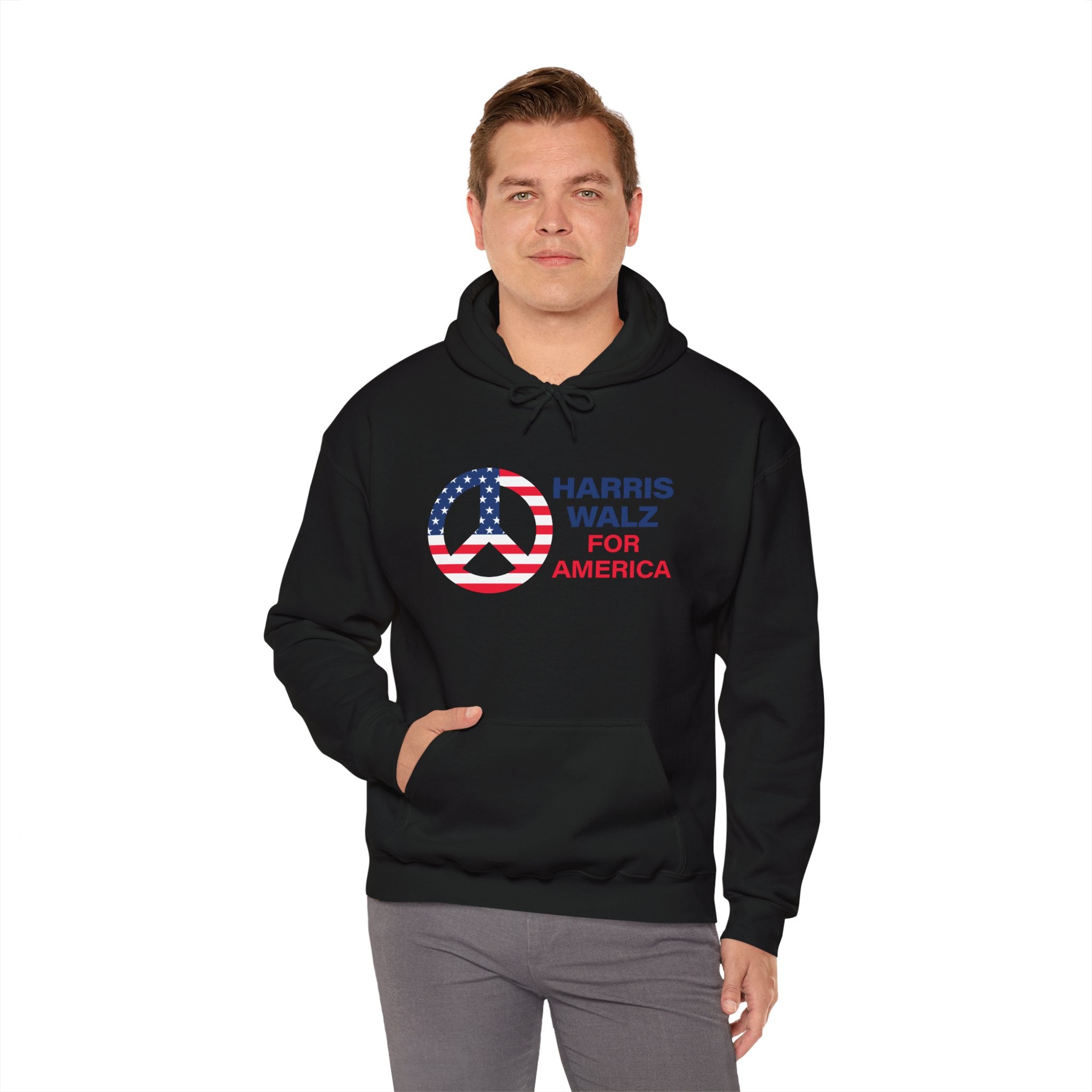 Unisex Heavy Blend™ Hooded Sweatshirt PEACE SIGN Harris Walz