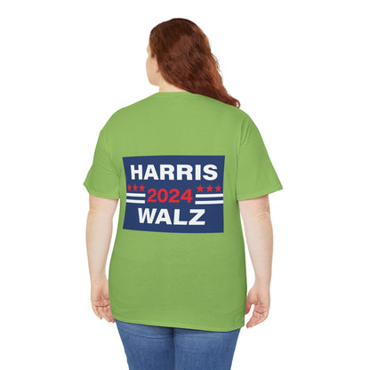 Unisex Heavy Cotton Tee, Harris Walz, Trump, T-shirt, Color Save Our Fate from Hate