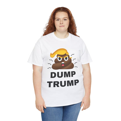 Unisex Heavy Cotton Tee, Harris Walz, Trump, T-shirt, Dump Trump emoji