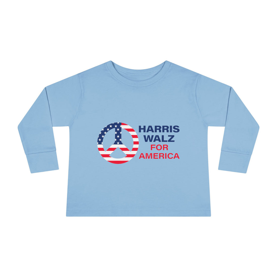 Toddler Long Sleeve Tee - LOGO Peace Sign Harris Walz