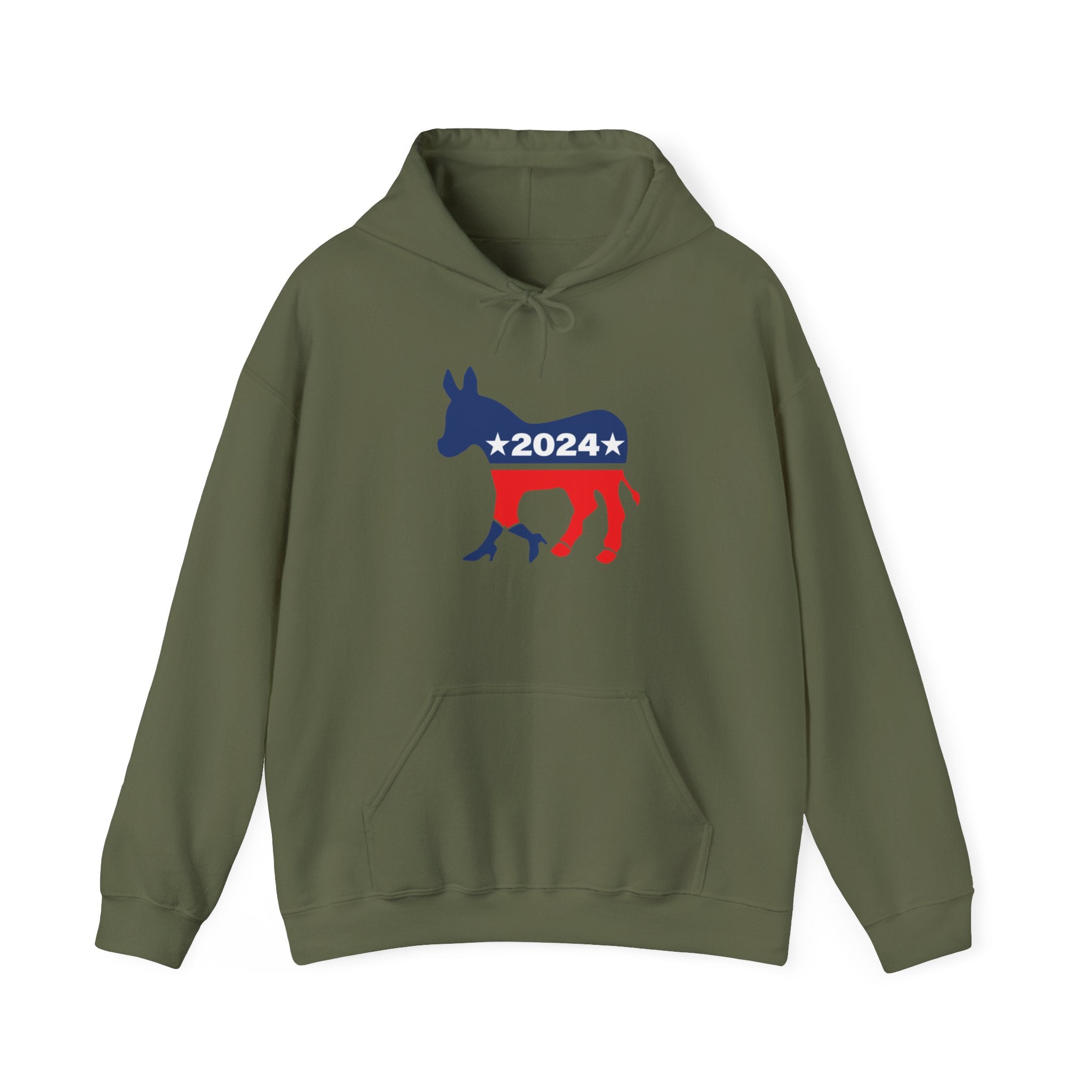 Unisex Heavy Blend™ Hooded Sweatshirt, Harris Walz, Donkey, Peace Sign