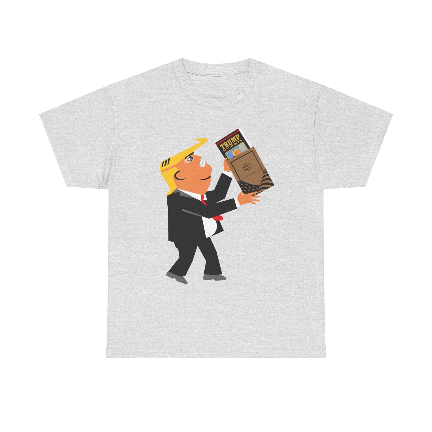 Unisex Heavy Cotton Tee, Harris Walz, Trump, T-shirt, Trump Bible