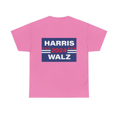 Unisex Heavy Cotton Tee, Harris Walz, Trump, T-shirt, Trump Orange Spray Tan