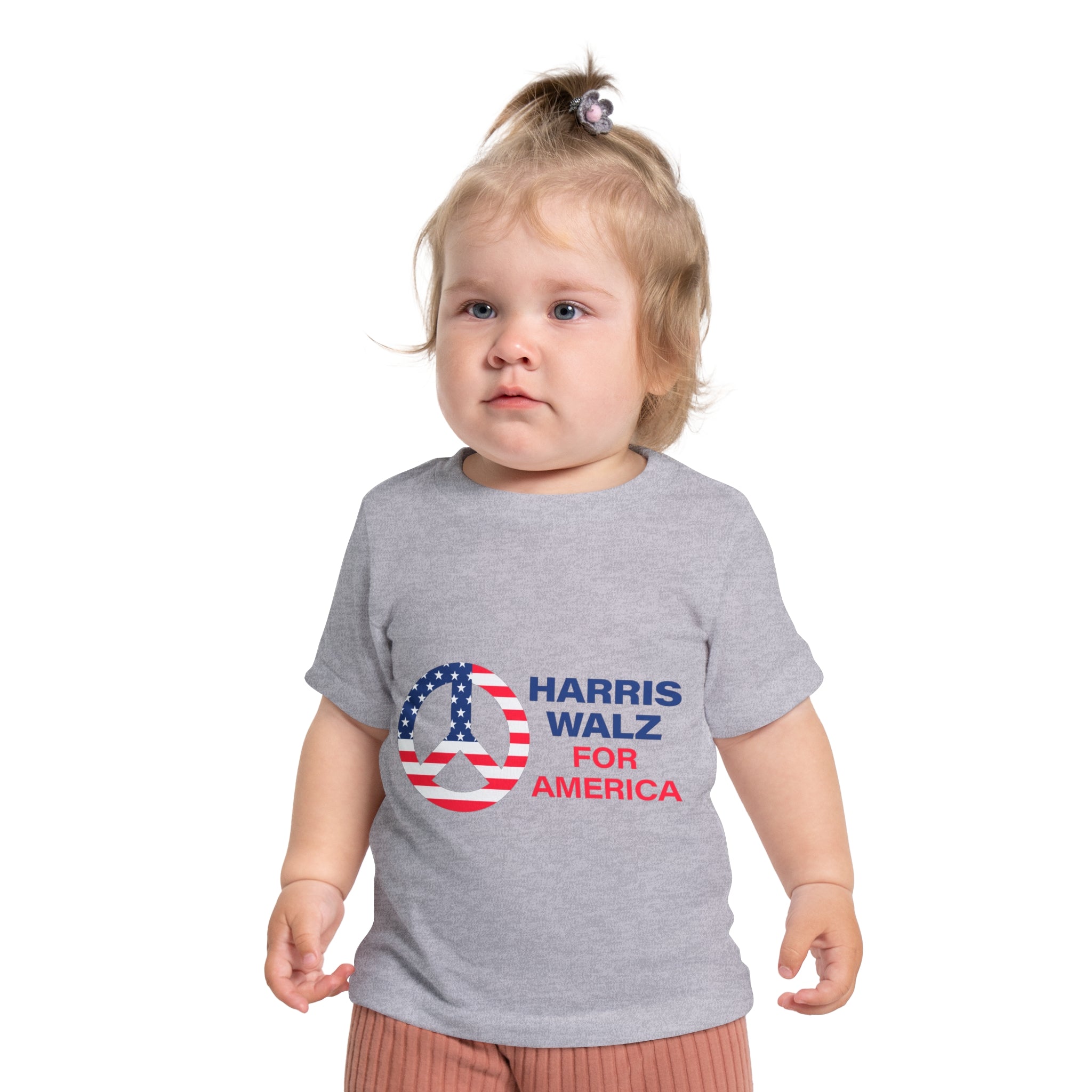 Baby Short Sleeve T-Shirt LOGO - Peace Sign Harris Walz