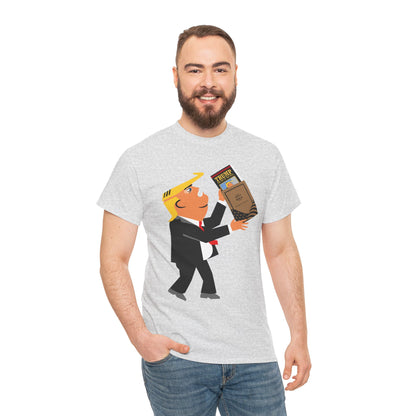 Unisex Heavy Cotton Tee, Harris Walz, Trump, T-shirt, Trump Bible