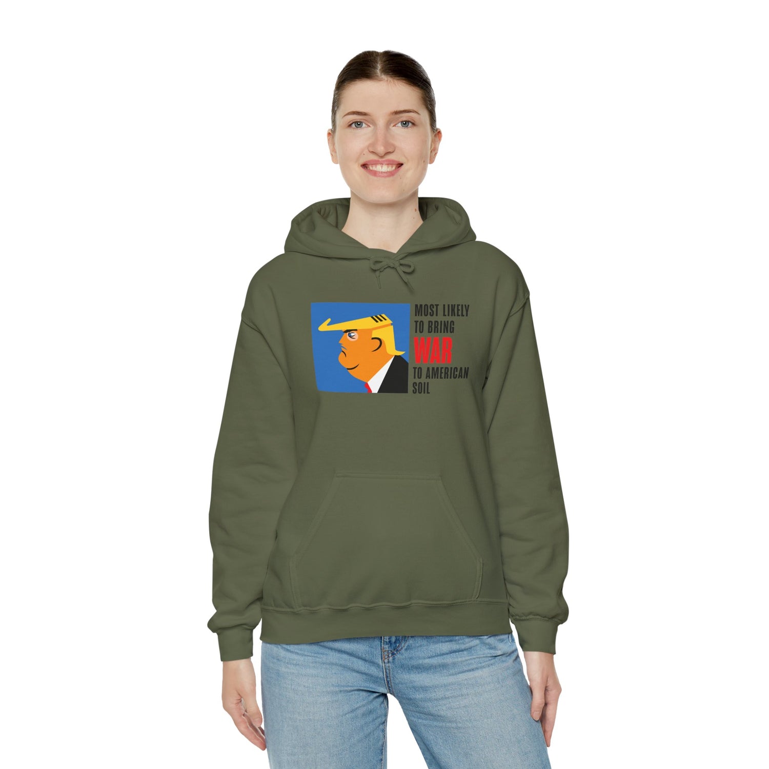 Unisex Heavy Blend™ Hooded Sweatshirt Trump -War to American Soil