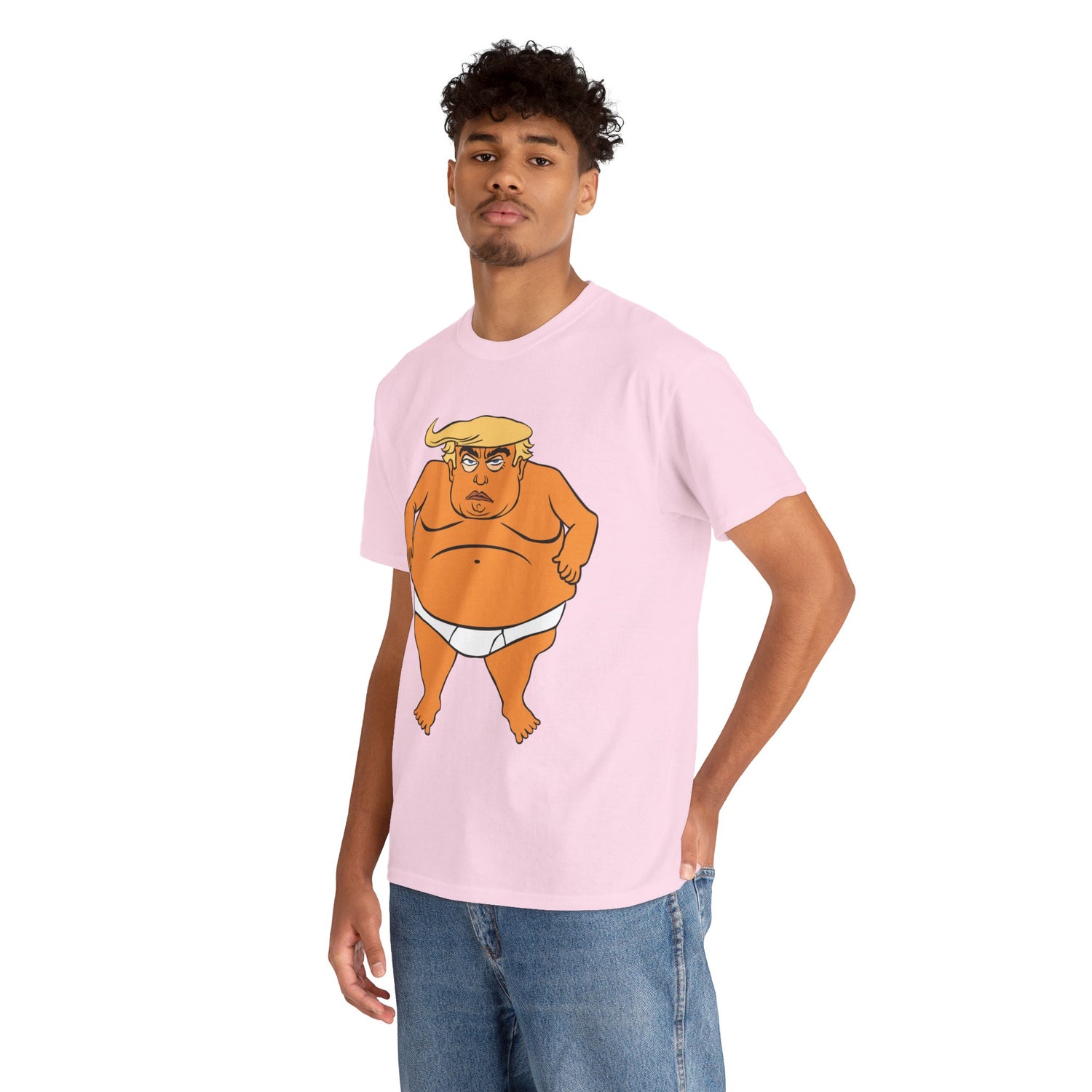 Unisex Heavy Cotton Tee, Harris Walz, Trump, T-shirt, Trump in His Orange Glory