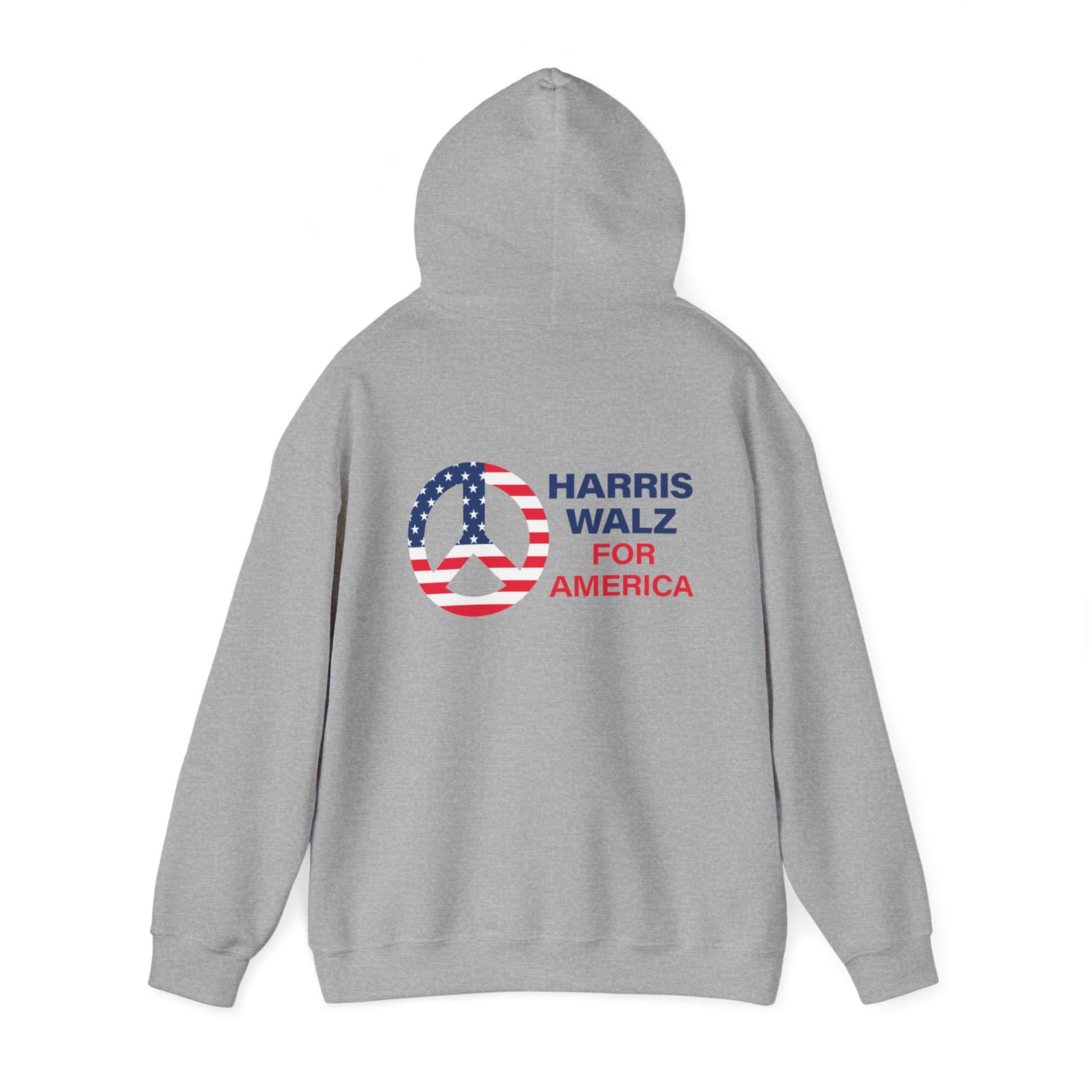 Unisex Heavy Blend™ Hooded Sweatshirt, Harris Walz, Donkey, Peace Sign